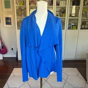 EUC Ann Klein Serenity Drape Front Jacket in dark azure size large